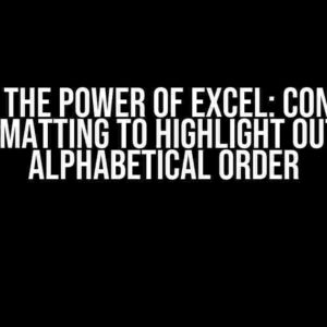 Unleash the Power of Excel: Conditional Formatting to Highlight Out of Alphabetical Order